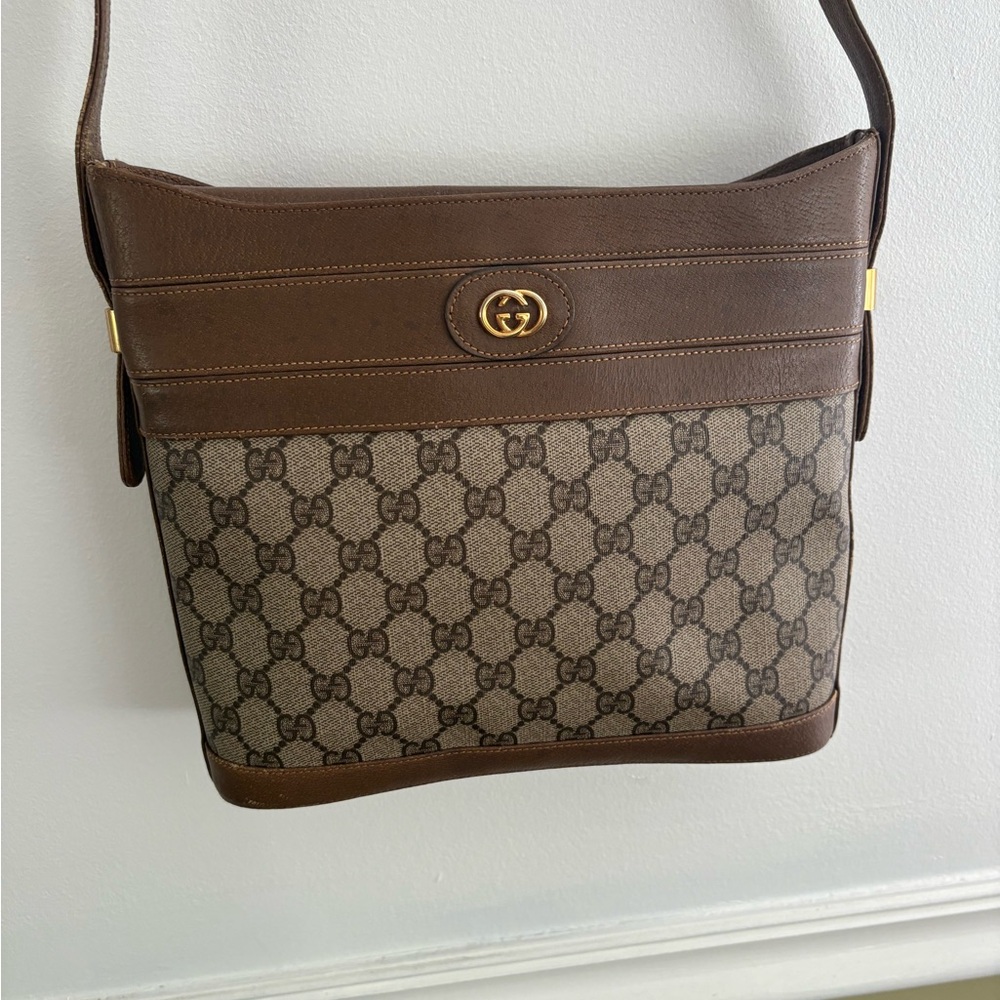 Gucci Brown Messenger Bag with Signature Monogram